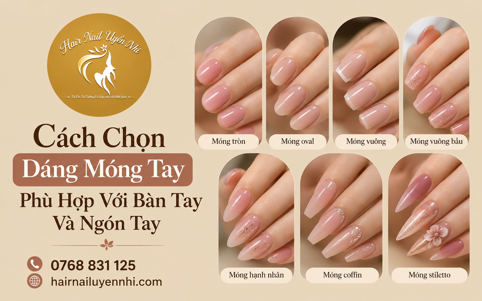 Đa dạng mẫu nail để quý khách lựa chọn khi đến Hair Nail Uyển Nhi