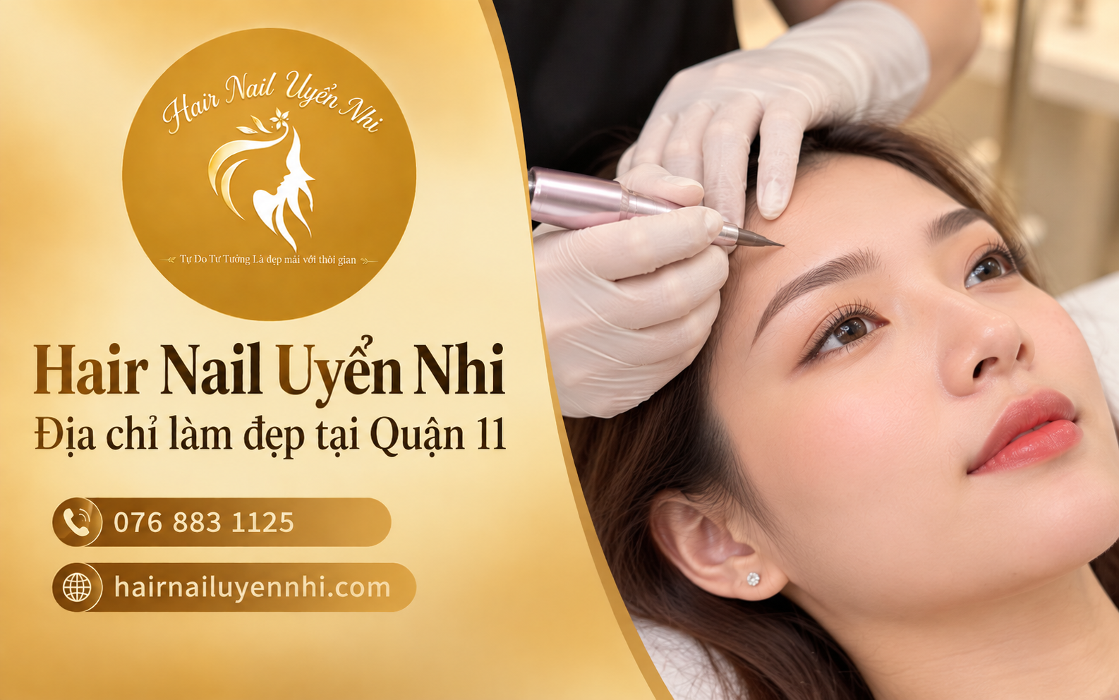 Phun xăm thẩm mỹ tại Hair Nail Uyển Nhi – chăm chút đường nét hài hòa, phù hợp từng khách hàng